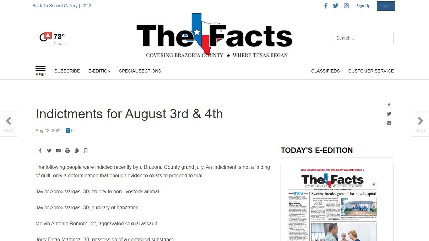 Indictments for August 3rd & 4th | News | thefacts.com